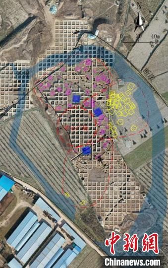 圖為位于甘肅省天水市張家川回族自治縣境內(nèi)的圪垯川遺址史家類型時(shí)期大型環(huán)壕聚落布局。(資料圖) 甘肅省文物局供圖