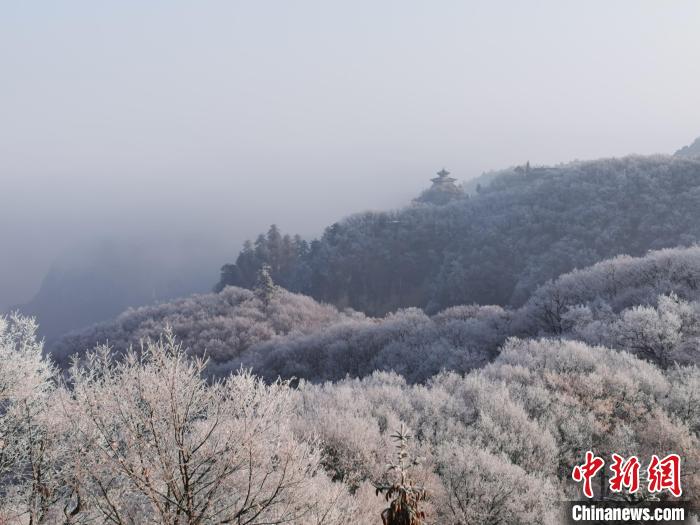 圖為連綿山脈，皆是白色。　徐振華 攝
