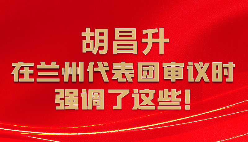 圖解|胡昌升在蘭州代表團(tuán)審議時(shí)強(qiáng)調(diào)了這些！
