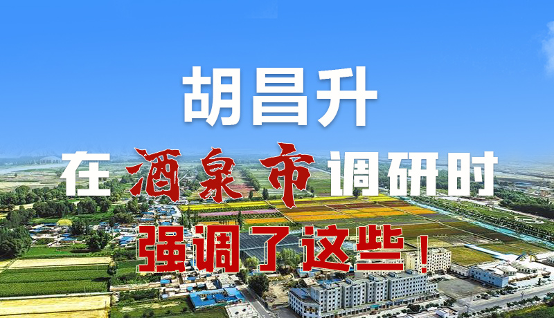 圖解|胡昌升在酒泉市調(diào)研時(shí)強(qiáng)調(diào)了這些！