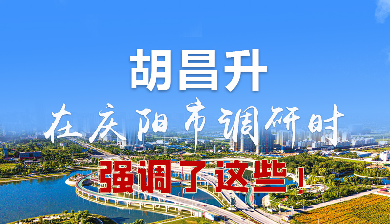 圖解|胡昌升在慶陽市調研時強調了這些！