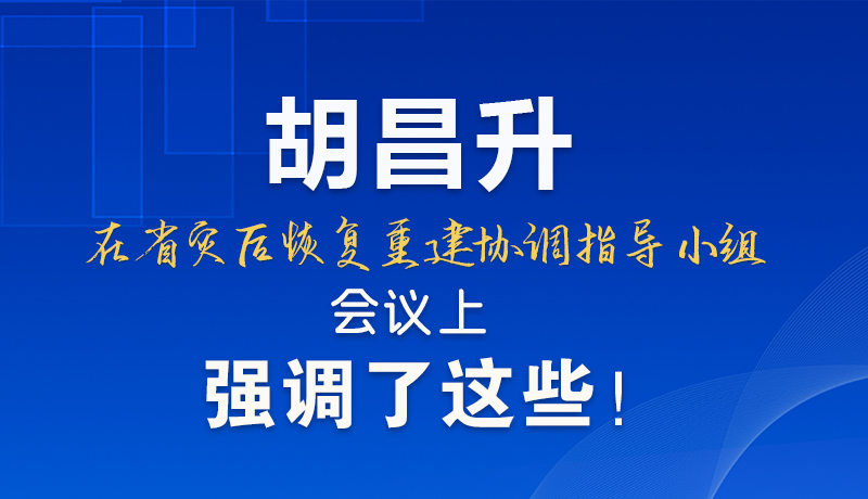 圖解|胡昌升在省災(zāi)后恢復(fù)重建協(xié)調(diào)指導(dǎo)小組會議上強(qiáng)調(diào)了這些！