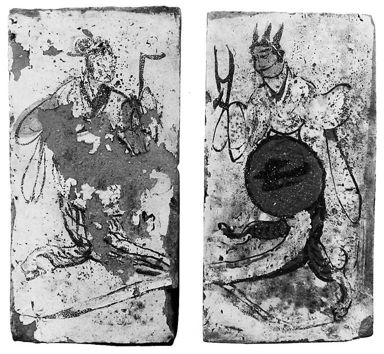 高臺縣博物館藏魏晉墓出土的女媧、伏羲畫像磚