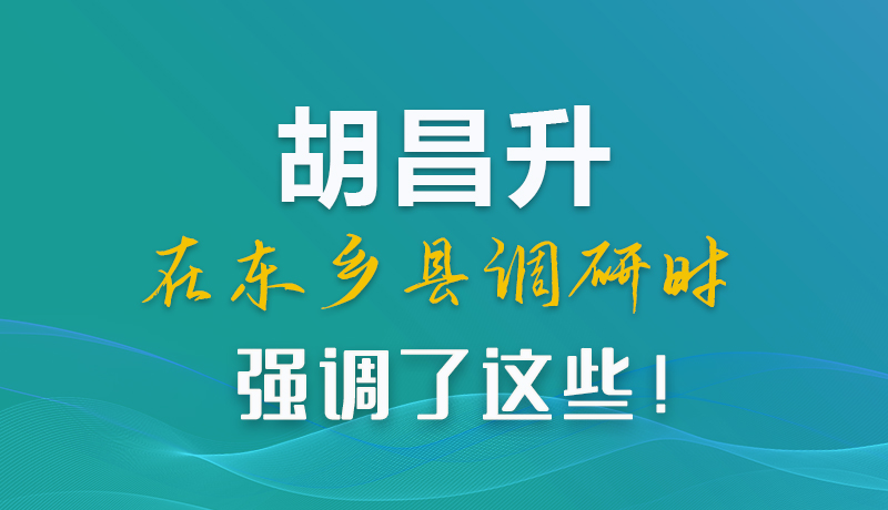 圖解|胡昌升在東鄉(xiāng)縣調(diào)研時(shí)強(qiáng)調(diào)了這些！