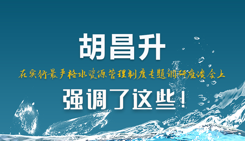 圖解|胡昌升在實(shí)行最嚴(yán)格水資源管理制度專題調(diào)研座談會(huì)上強(qiáng)調(diào)了這些！