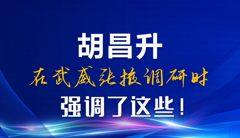 圖解|胡昌升在武威張掖調(diào)研時強調(diào)了這些！